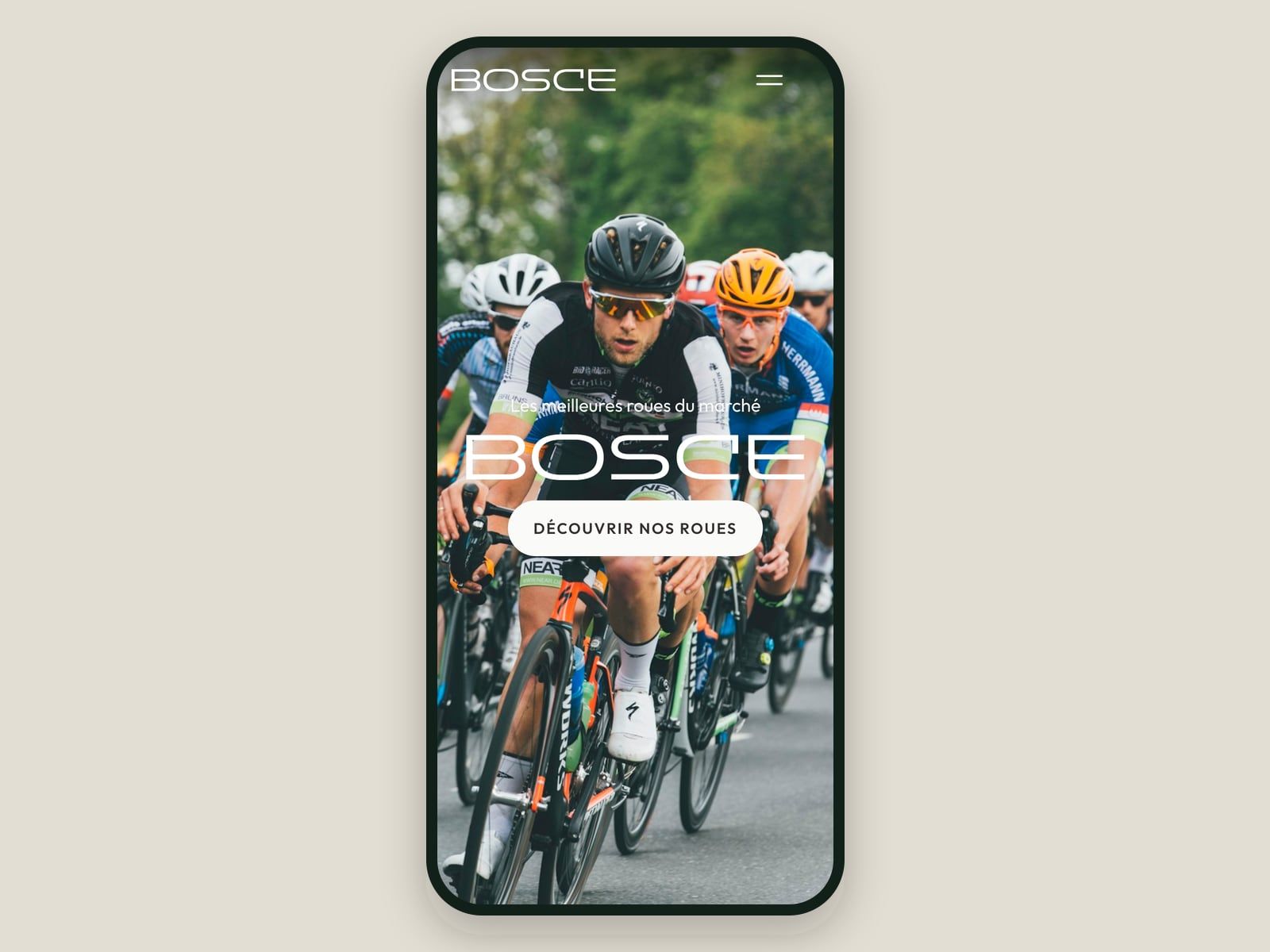 Le site Bosce Wheels affiché sur mobile