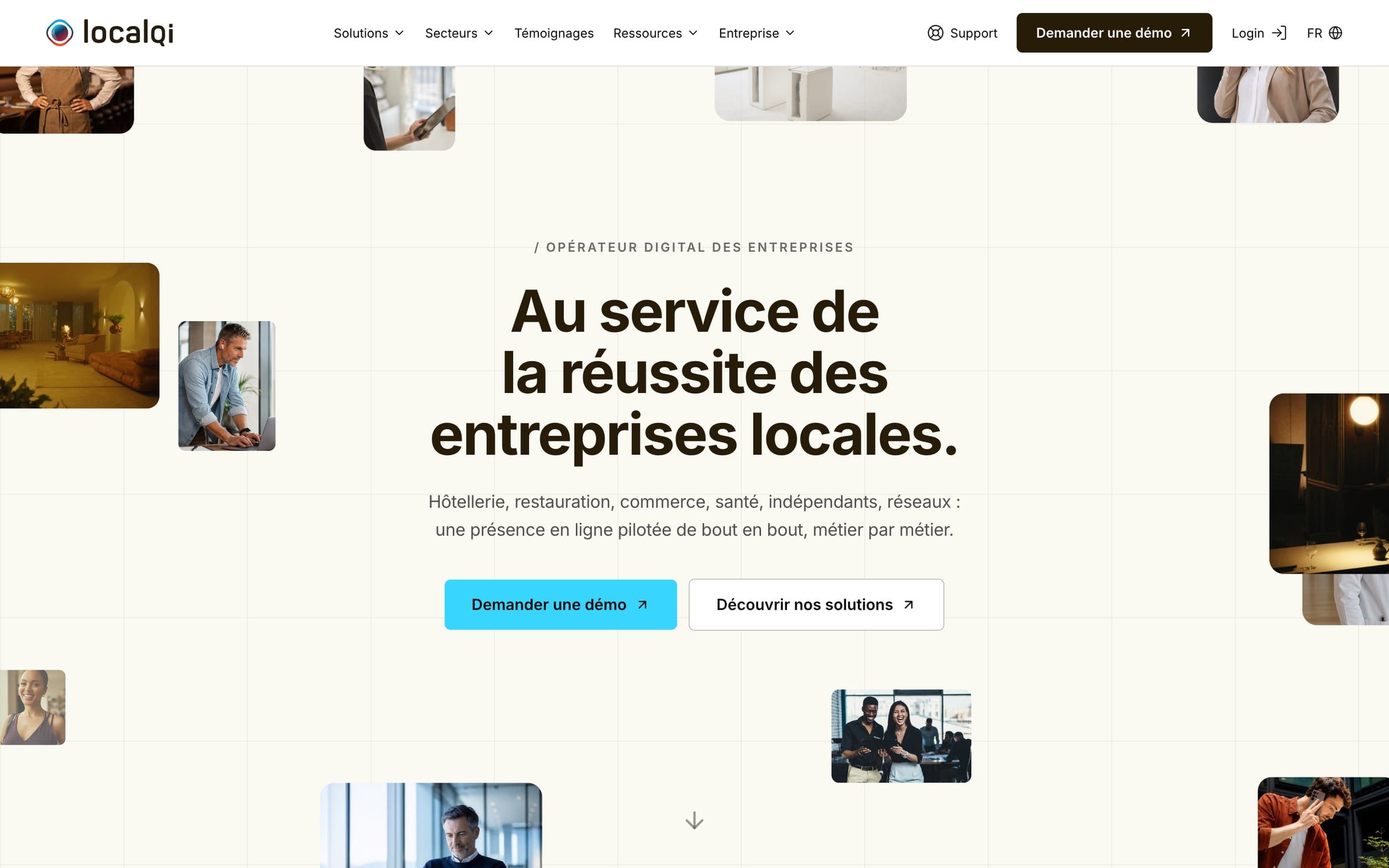 Capture de la page d'accueil du site Localqi