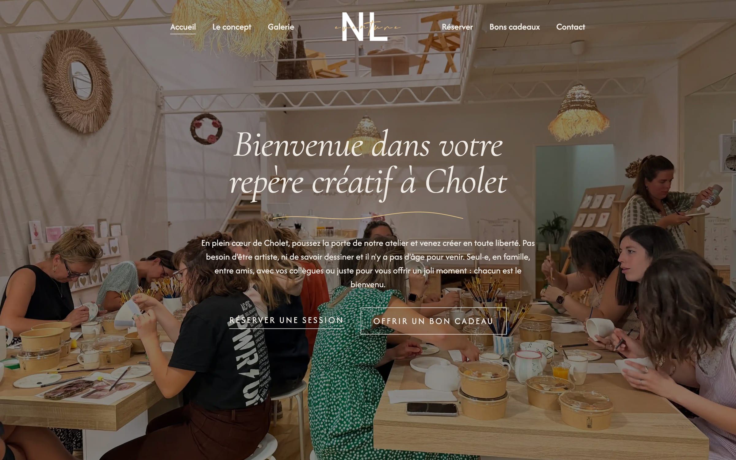 Capture de la page d'accueil du site NL Eventure