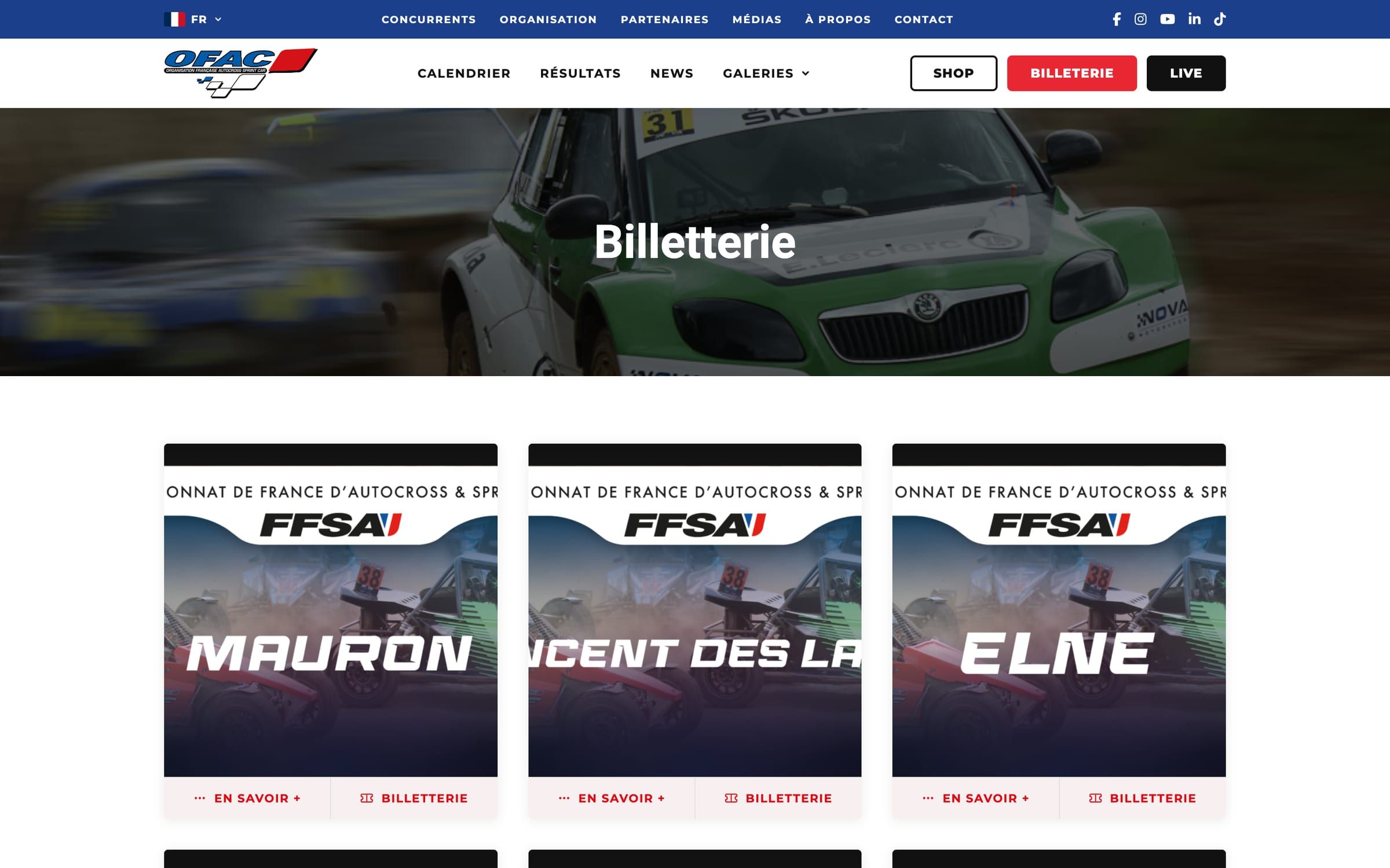 Capture d'une section du site OFAC
