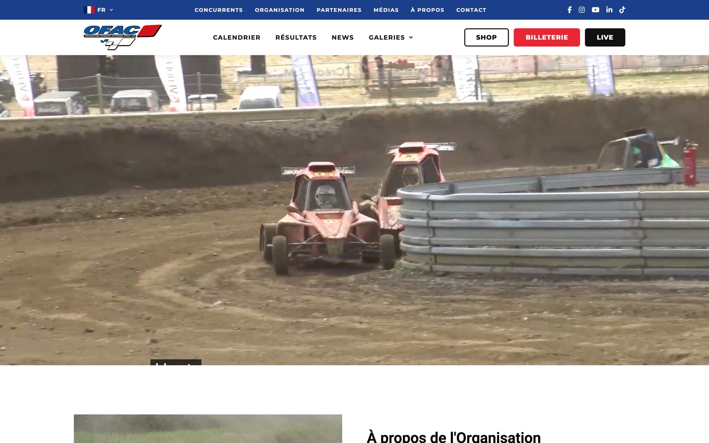 Capture de la page d'accueil du site OFAC