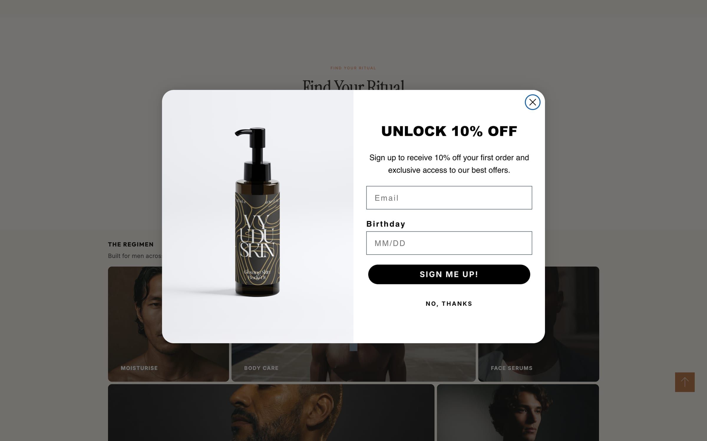 Capture d'une section du site Vyudu Skin
