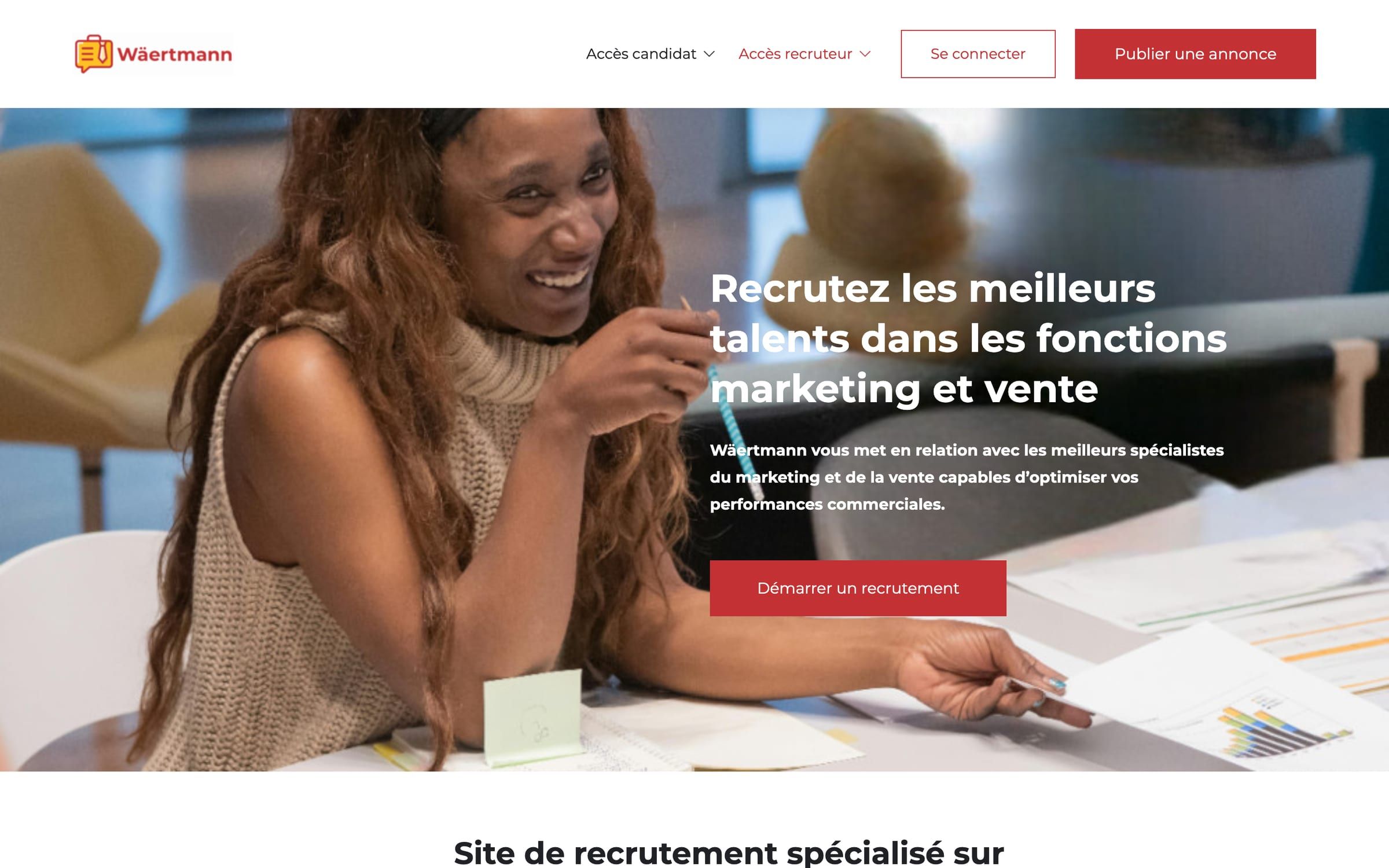Capture de la page d'accueil du site Wäertmann